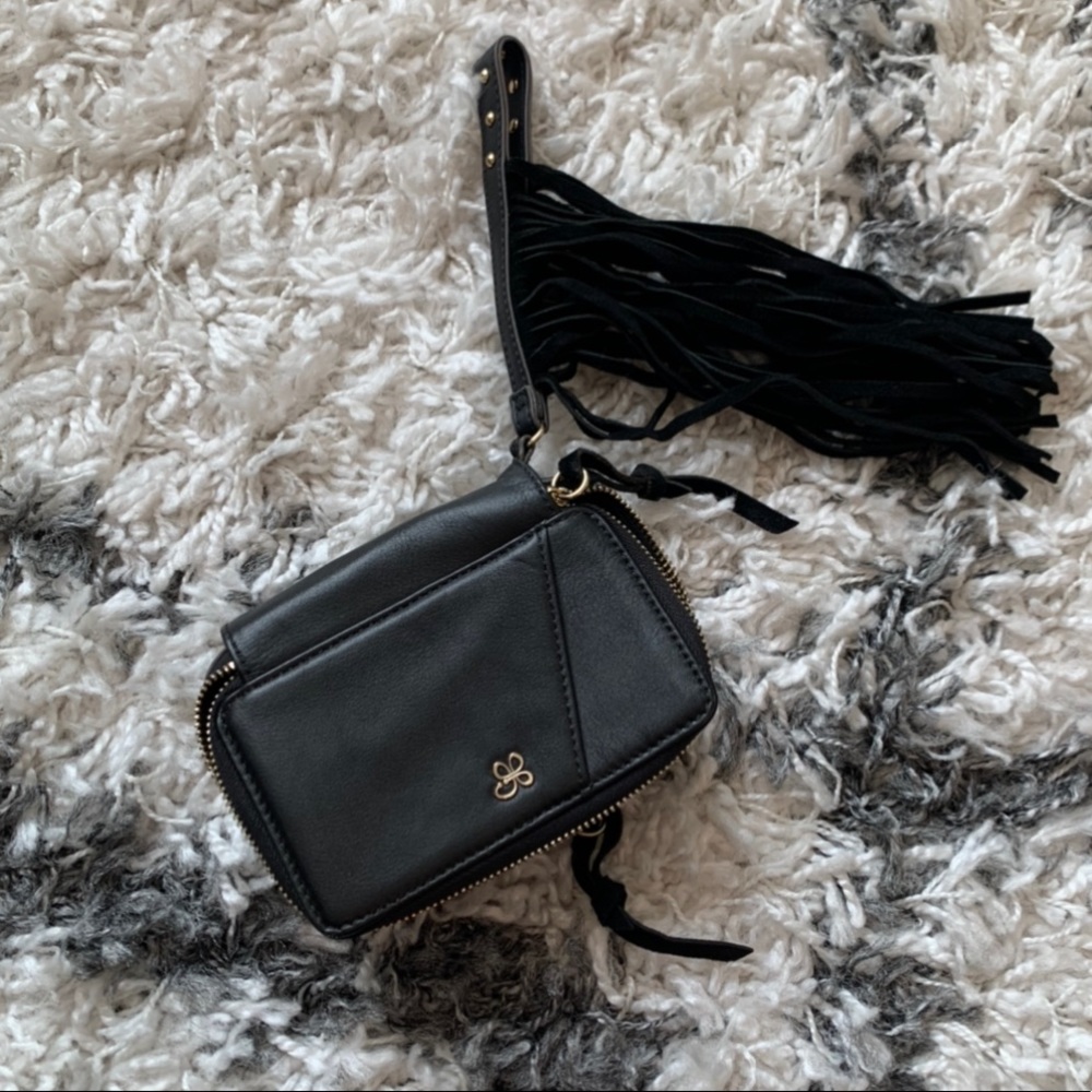 Punchcase Black Fringe Clutch with Phone Battery